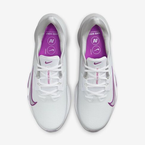 حذاء الجولف Nike Infinity Tour 2 (FD0217-102، أبيض/رمادي دخاني فاتح/أرجواني حيوي) in Kuwait