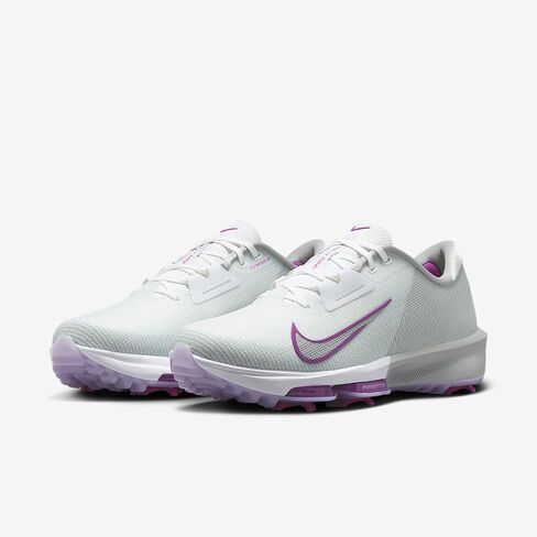 حذاء الجولف Nike Infinity Tour 2 (FD0217-102، أبيض/رمادي دخاني فاتح/أرجواني حيوي) in Kuwait