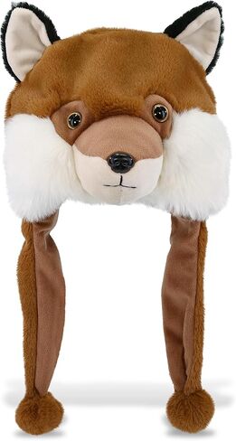 DolliBu Stuffed Animal Plush Hat - Super Soft Warm Hat With Ear Flaps, Funny Hat for Winter with Cozy Fleece, Plush Toy Novelty Hats for Kids, Teens, and Adults - One Size, Pink Flamingo Hat in Kuwait