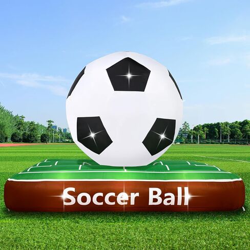 6Ft Tall Large Glow in The Dark Football Party Decorations, Blow Up Football with Built-in LED Light, Inflatable Light Up Football for Outdoor Yard in Kuwait