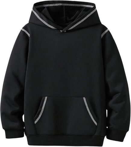 Boy's Hoodies Long Sleeve Hooded Sweatshirts Casual Pullover Tops with Pocket in Saudi Arabia