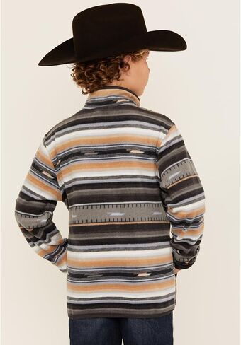 Cinch Boy's Match Dad Fleece Pullover in Black, Gray, and Tan in Saudi Arabia