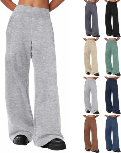 Girls Oversized Wide Leg Sweatpants Drawstring Kids Baggy Cozy Straight Leg Track Pants Casual Plain Pockets Joggers in Saudi Arabia