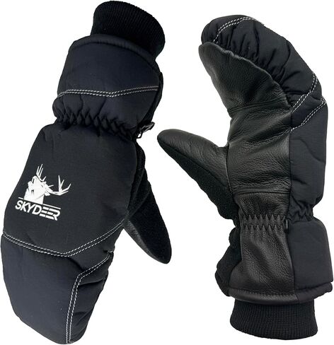 SKYDEER Kids Ski Mittens, Soft Premium Deerskin Leather and Warm 150G 3M Thinsulate Insulation (SD8753M, Kids) in Saudi Arabia