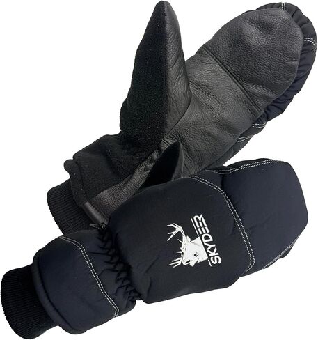SKYDEER Kids Ski Mittens, Soft Premium Deerskin Leather and Warm 150G 3M Thinsulate Insulation (SD8753M, Kids) in Saudi Arabia