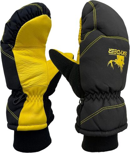 SKYDEER Kids Ski Mittens, Soft Premium Deerskin Leather and Warm 150G 3M Thinsulate Insulation (SD8753M, Kids) in Saudi Arabia