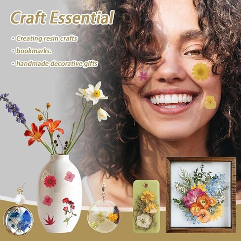 173Pcs Real Dried Pressed Flowers for Crafts - Natural Dry Flower Kit for Resin, Stickers, Bookmarks, Candle Making, Soap, Nail Art, Frames, Invitations & Jewelry,Valentines Day Gifts in Saudi Arabia