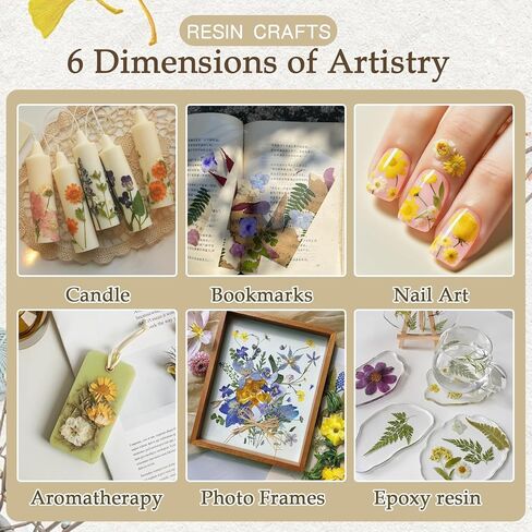 173Pcs Real Dried Pressed Flowers for Crafts - Natural Dry Flower Kit for Resin, Stickers, Bookmarks, Candle Making, Soap, Nail Art, Frames, Invitations & Jewelry,Valentines Day Gifts in Saudi Arabia