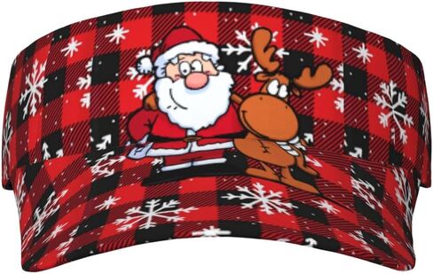 Cute Christmas Plaid Snowflakes Winter Sun Visor Hat for Women Men Adjustable Empty Top Sports Golf Visor Cap Hats in Saudi Arabia
