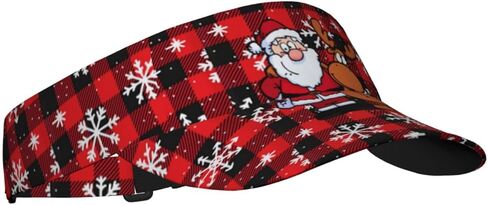 Cute Christmas Plaid Snowflakes Winter Sun Visor Hat for Women Men Adjustable Empty Top Sports Golf Visor Cap Hats in Saudi Arabia