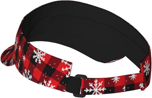 Cute Christmas Plaid Snowflakes Winter Sun Visor Hat for Women Men Adjustable Empty Top Sports Golf Visor Cap Hats in Saudi Arabia