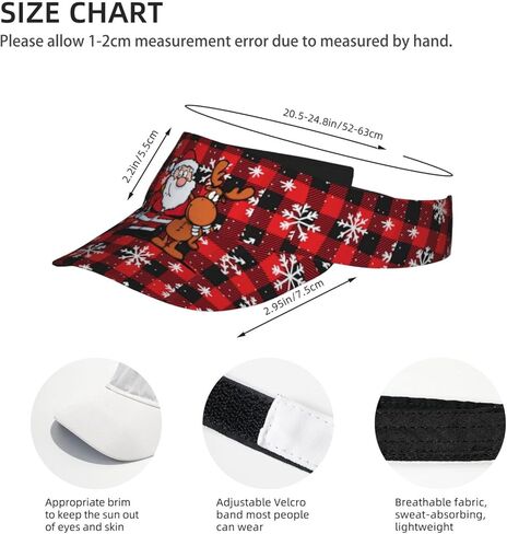 Cute Christmas Plaid Snowflakes Winter Sun Visor Hat for Women Men Adjustable Empty Top Sports Golf Visor Cap Hats in Saudi Arabia