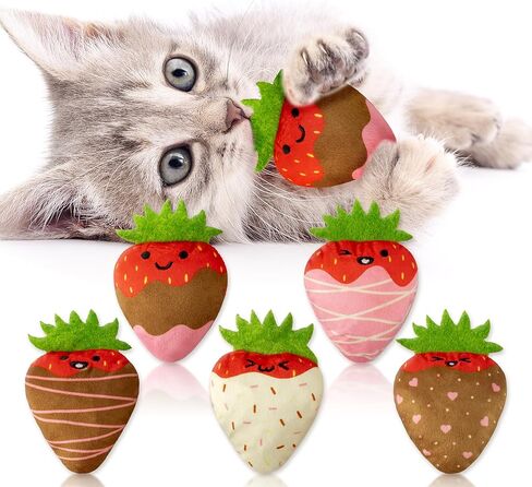 MALLMALL6 5Pcs Pickle Cat Toys, Kitten Catnip Toys for Cat Lover Gifts, Indoor Kitten Chew Bite Kick Cucumber Catmint Supplies, Interactive Pet Set with Cute Expression for Pet Presents in Kuwait