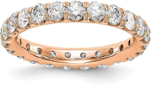 خاتم Diamond2Deal من الذهب الوردي عيار 14 قيراط والألماس 3 قيراط مع خاتم الخلود VS-SI الوضوح، لون G-H in Saudi Arabia