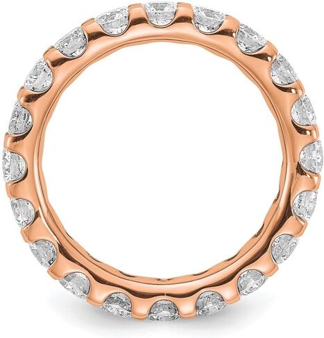 خاتم Diamond2Deal من الذهب الوردي عيار 14 قيراط والألماس 3 قيراط مع خاتم الخلود VS-SI الوضوح، لون G-H in Saudi Arabia