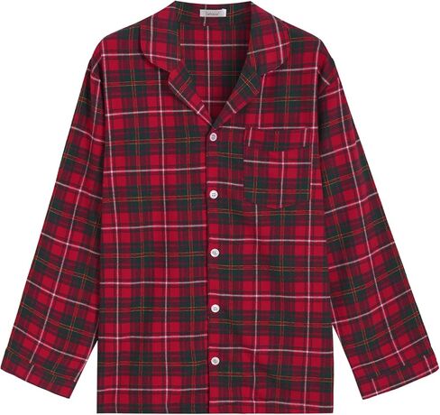 Latuza Men's Cotton Flannel Button Up Long Sleve Pajama Shirt in Saudi Arabia