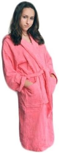 Pink Hooded Cotton Terry Robe - Youth Large in Saudi Arabia
