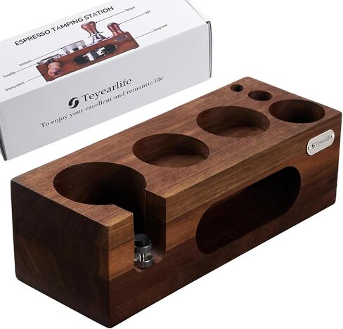 محطة دك إسبريسو الجوز تسمى محطة دك القهوة تناسب ملحقات إسبريسو مقاس 51 إلى 54 مم، حامل العبث أو محطة المنظم، ارتفاع حامل مرشحات القهوة القابلة للتعديل (7 في واحد) in Kuwait