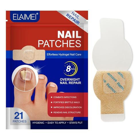 Toenail Nail Repair Patches – 21 PCS Nail Treatment for Thick, Discolored Nails – 8-Hour Overnight Nail Care, Extra Strength Nail Patch for Men and Women, Safe for Sensitive Skin in Saudi Arabia
