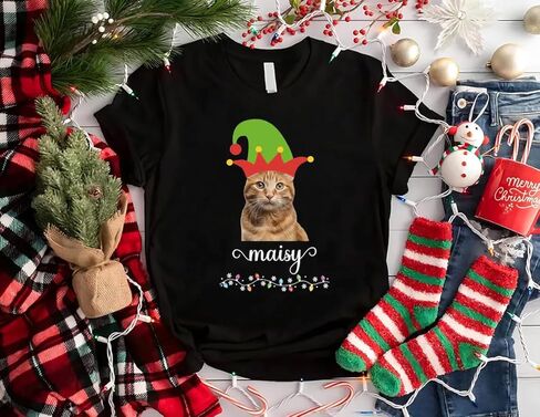 Personalized Dog & Cat Christmas Shirt or Sweatshirt with Custom Pet Name – Funny Merry Woofmas & Meowy Christmas Pet Lover Gift, Custom Dog Dad & Cat Mom Holiday Outfit Multicolor in Saudi Arabia