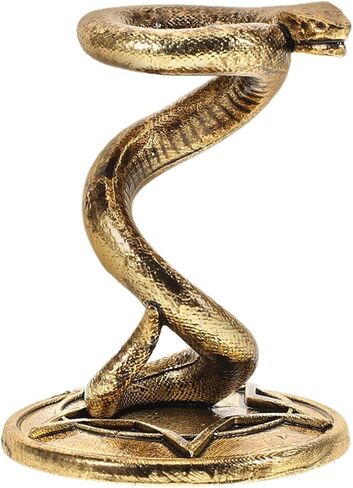 حامل كريستال على شكل ثعبان معدني 52 جرام، حامل عرض زخرفي فريد من نوعه لصخور البلورات والعقيق الكاكي الأنيق in Kuwait