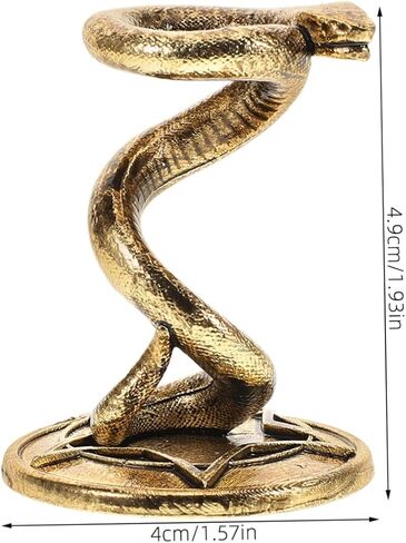 حامل كريستال على شكل ثعبان معدني 52 جرام، حامل عرض زخرفي فريد من نوعه لصخور البلورات والعقيق الكاكي الأنيق in Kuwait