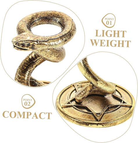 حامل كريستال على شكل ثعبان معدني 52 جرام، حامل عرض زخرفي فريد من نوعه لصخور البلورات والعقيق الكاكي الأنيق in Kuwait