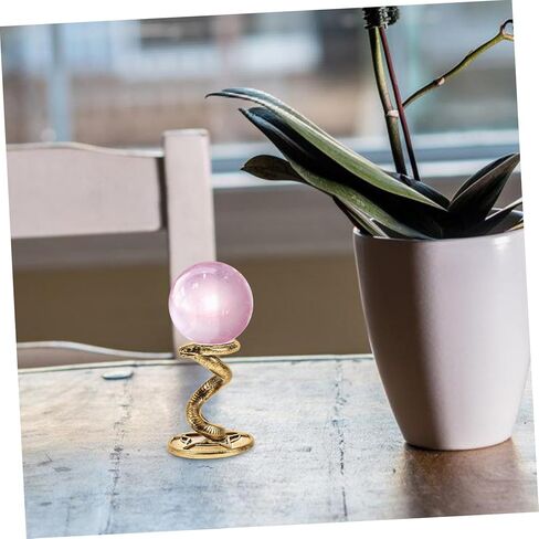 حامل كريستال على شكل ثعبان معدني 52 جرام، حامل عرض زخرفي فريد من نوعه لصخور البلورات والعقيق الكاكي الأنيق in Kuwait