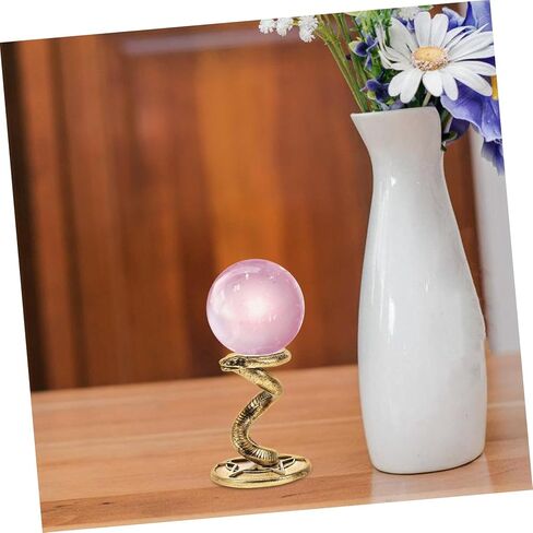 حامل كريستال على شكل ثعبان معدني 52 جرام، حامل عرض زخرفي فريد من نوعه لصخور البلورات والعقيق الكاكي الأنيق in Kuwait