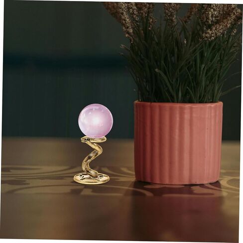 حامل كريستال على شكل ثعبان معدني 52 جرام، حامل عرض زخرفي فريد من نوعه لصخور البلورات والعقيق الكاكي الأنيق in Kuwait