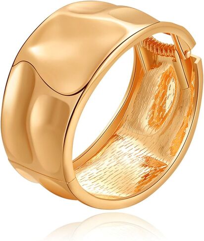 YBMYCM Wide Cuff Chunky Gold-Plated Bracelets for Women Open Cuff Bangles Adjustable Wrist Cuff Bracelets for Women in Saudi Arabia