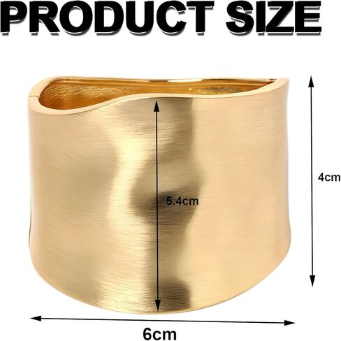 YBMYCM Wide Cuff Chunky Gold-Plated Bracelets for Women Open Cuff Bangles Adjustable Wrist Cuff Bracelets for Women in Saudi Arabia