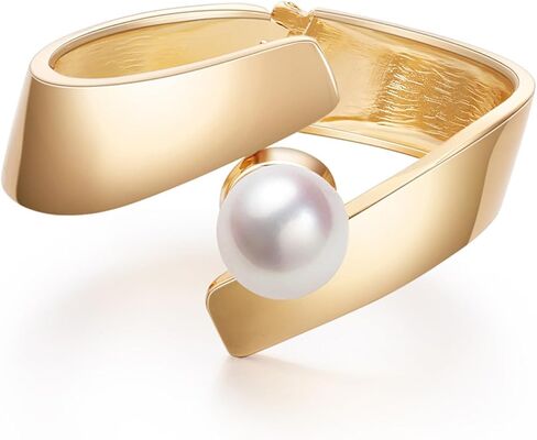 YBMYCM Wide Cuff Chunky Gold-Plated Bracelets for Women Open Cuff Bangles Adjustable Wrist Cuff Bracelets for Women in Saudi Arabia