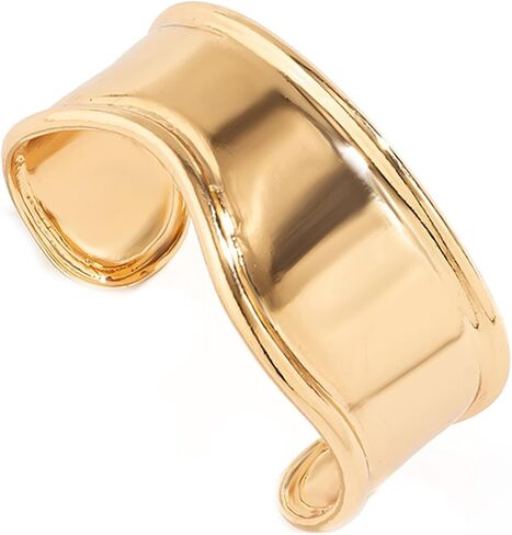 YBMYCM Wide Cuff Chunky Gold-Plated Bracelets for Women Open Cuff Bangles Adjustable Wrist Cuff Bracelets for Women in Saudi Arabia