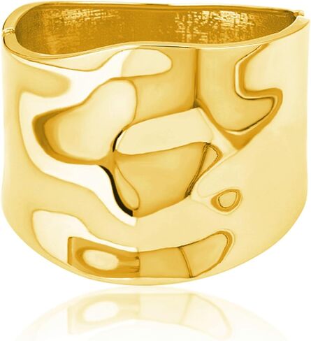 YBMYCM Wide Cuff Chunky Gold-Plated Bracelets for Women Open Cuff Bangles Adjustable Wrist Cuff Bracelets for Women in Saudi Arabia