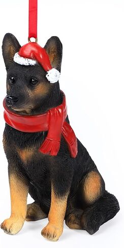 Black Labrador Retriever Christmas Ornament Holiday Dog Resin Figurine Xmas Tree Decorations 4 Inch Black Lab in Kuwait