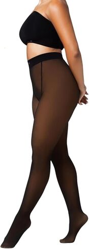 NOOSH TOAST Warm Fleece Tights | Sheer Look with Cozy Lined High-Waist Fit in Saudi Arabia