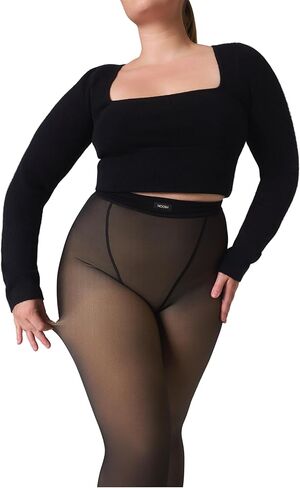 NOOSH TOAST Warm Fleece Tights | Sheer Look with Cozy Lined High-Waist Fit in Saudi Arabia