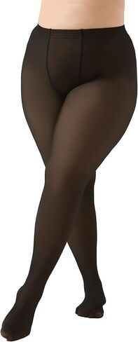 CaiDieNu مقاس كبير لباس ضيق مبطن بالصوف للنساء: جوارب طويلة شفافة دافئة سميكة حرارية عالية الخصر للشتاء الشفاف in Kuwait