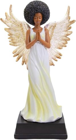 African American Expressions - Pink Angel Figurine - African American Art Collectible | Black Angel Decor for Home and Collectors in Saudi Arabia