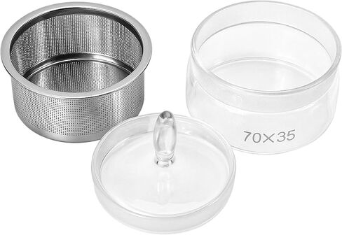Watch Oil Parts Washing Jar 7cm x 3.5cm Watch Repair Cleaner Tool with Stainless Steel Mesh Strainer, Glass Cleaning Container for Maintenance & Modification, Lid Easy to Maintain in Kuwait