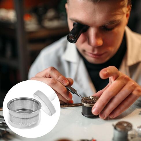 Watch Oil Parts Washing Jar 7cm x 3.5cm Watch Repair Cleaner Tool with Stainless Steel Mesh Strainer, Glass Cleaning Container for Maintenance & Modification, Lid Easy to Maintain in Kuwait