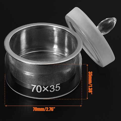 Watch Oil Parts Washing Jar 7cm x 3.5cm Watch Repair Cleaner Tool with Stainless Steel Mesh Strainer, Glass Cleaning Container for Maintenance & Modification, Lid Easy to Maintain in Kuwait