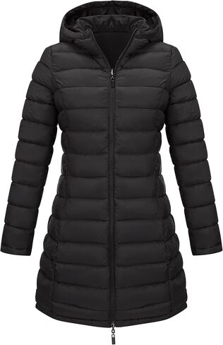 Bellivera Women Puffer Jacket Reversible Spring and Winter Fashion Warm Quilted Long Hooded Padded Bubble Coat in Saudi Arabia
