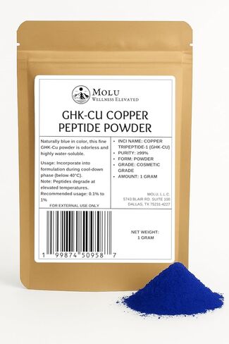 Molu Premium GHK-Cu Copper Peptides - Cosmetic Grade, Ideal for DIY Formulations - 1 gram in Saudi Arabia