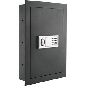 In-Wall Safe - Home or Business Safe with LED Keypad and 2 Manual Override Keys - Protects Cash, Jewelry, Passports, and More by Paragon Safes (Cream)