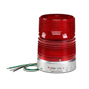 Federal Signal 131ST-120R Starfire Strobe Warning Light, Single Flash, 1/2" NPT Pipe Mount, 120 VAC, Red