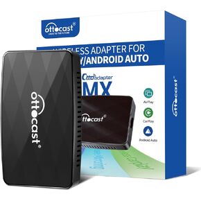 OTTOCAST MX Wireless CarPlay & Android Auto Adapter with AirPlay - 2024's Newest Masterpiece, Plug & Play, OTA-Upgrade, Quick Change Mode