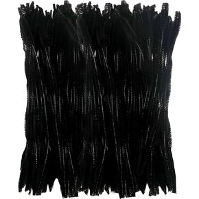 TOAOB 120pcs Black Pipe Cleaners Bump Pipe Cleaners Chenille Stems Craft Supplies Bending Plush 13mm x 12 inch for Handmade DIY Art Craft