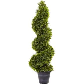 Nearly Natural 3ft. Grass Spiral Topiary with Deco Planter, Green